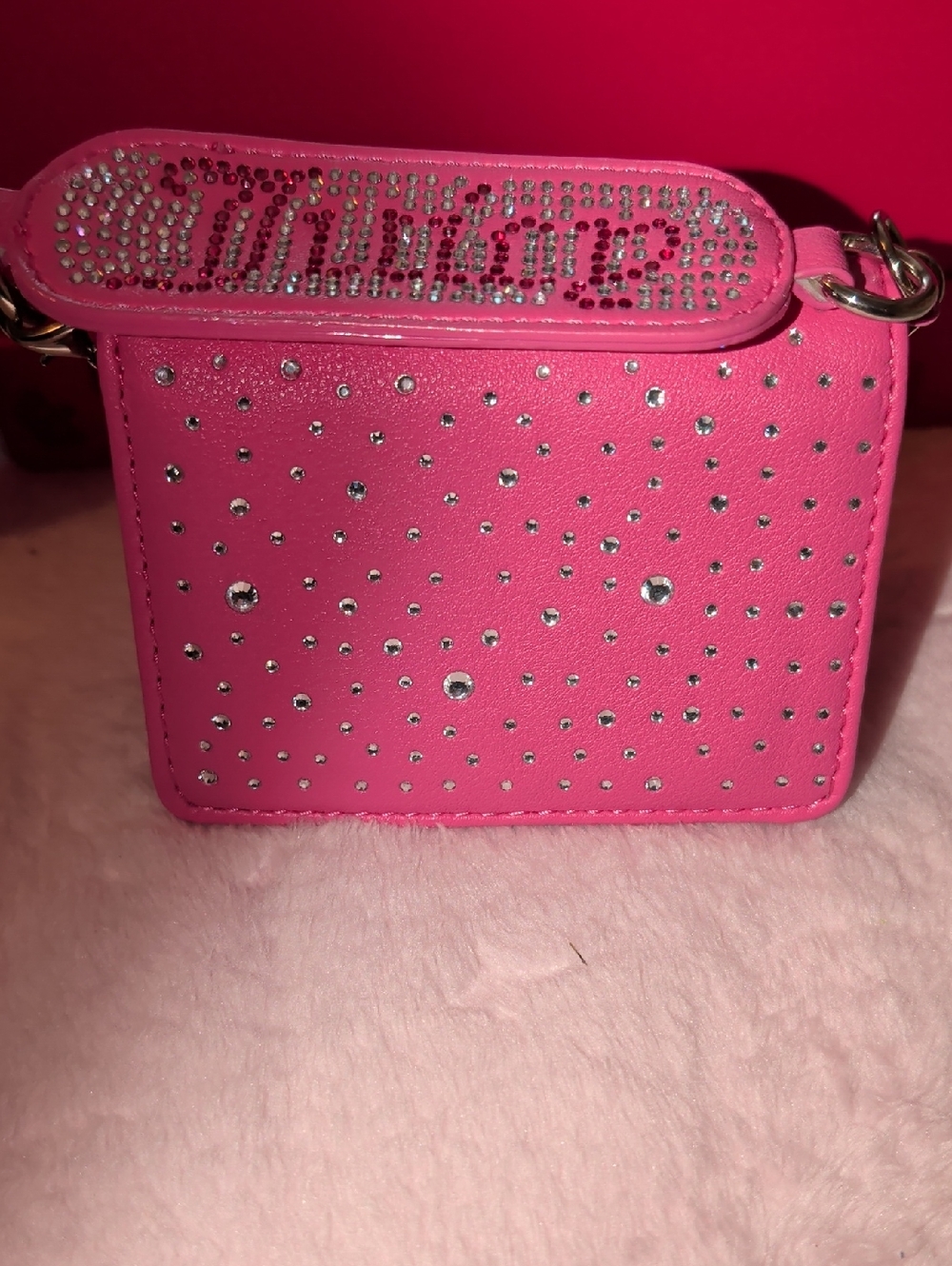 Juicy Couture Hot Pink Crystal-Embellished Crossbody